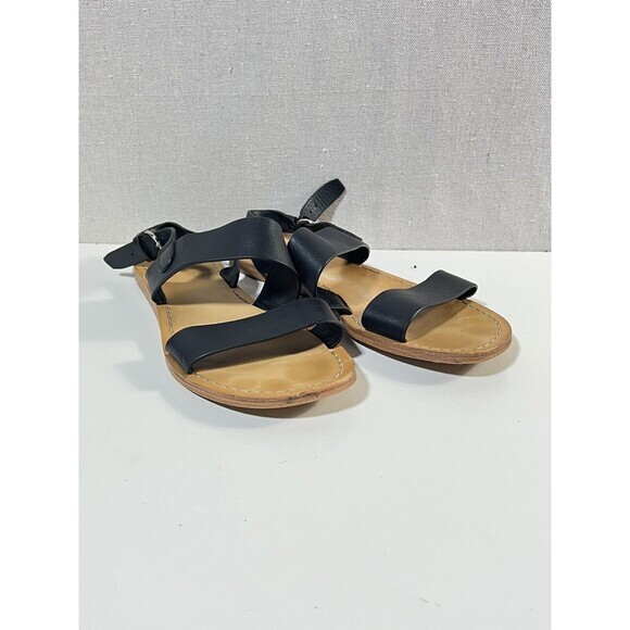 Marc Fisher Black Leather‎ Strappy Sandals Sz. 8 - Picture 1 of 5